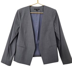 Theory Blazer Open front Lined Gray Women's Size 12 Working Girl
